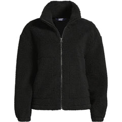 Women's Plus Size Faux Shearling Zip Front Fleece Jacket
