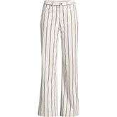 Women's Plus Size High Rise 5 Pocket Wide Leg Chino Oxford Stripe Pants
