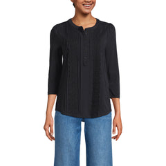Women's 3/4 Sleeve Lightweight Jersey Embellished Top
