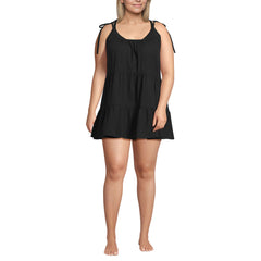 Women's Plus Size New Tiered Cover Up Mini Dress