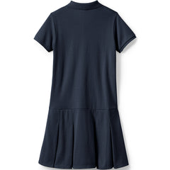 Girls Short Sleeve Mesh Polo Dress at the Knee