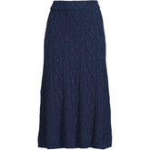 Women's Cozy Lofty Cable Fluted Midi Sweater Skirt