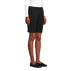 Women's Mid Rise Elastic Waist Pull On 10" Chino Bermuda Shorts
