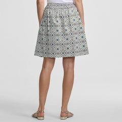 Women's Poplin Printed Mini Skirt