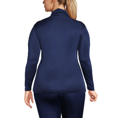 Women's Plus Size Silk Interlock Turtleneck Long Underwear Top