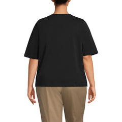 Women's Plus Supima Jersey Half Sleeve Splitneck Shirt