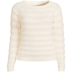 Women's Plus Size Fuzzy Eyelash Cable Boatneck Sweater