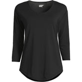 Women's Plus Size 3/4 Sleeve Lightweight Jersey Shirttail Tee