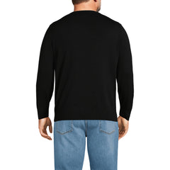 Men's Big Fine Gauge Cotton V Neck Sweater