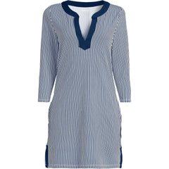 Women's SunShade UPF50 Quickdry 3/4 Sleeve Notched Collar Swim Coverup