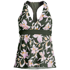 Women's D-Cup V-Neck Racerback Flutter Tankini