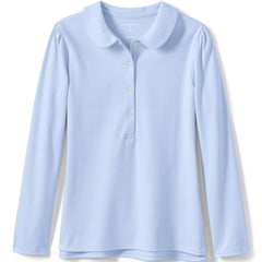 Girls Long Sleeve Peter Pan Collar Polo Shirt