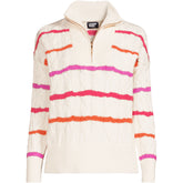 Women's Plus Size Drifter Cable Quarter Zip Sweater