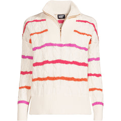 Women's Petite Drifter Cable Quarter Zip Sweater