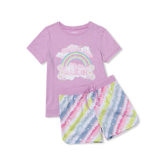 Girls Short Sleeve Tee and Shorts Pajama Set