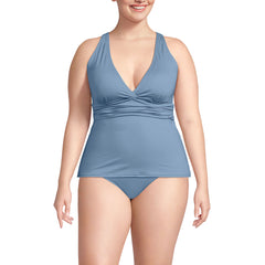 Women's Plus Size V-Neck Plunge X Back Tankini Top