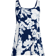 Women's Long Torso Scoop Neck Mini Swim Dress Swimsuit