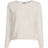 Women's Plus Size Cotton Viscose Mesh Jacquard Crew Neck Sweater