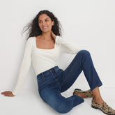 Women's Long Sleeve Rib Square Neck Tee