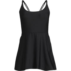 Womens Tugless QuickDry Strappy Back Mini Swim Dress