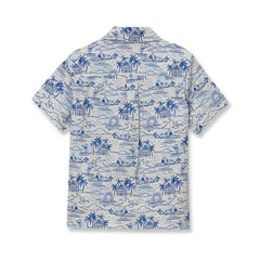 Boys Short Sleeve Linen Slub Button Down Shirt