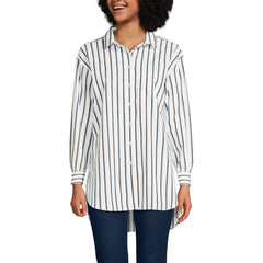 Women's Petite No Iron Poplin Extra Long Tunic