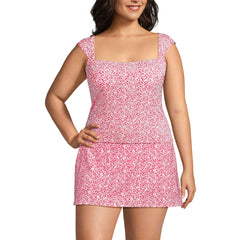 Women's Plus Size Square Neck Underwire Tankini Top