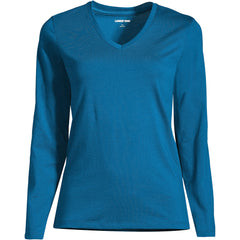 Petite Supima Cotton Long Sleeve V-Neck T-Shirt
