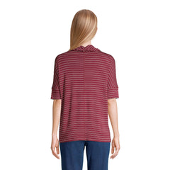 Women's Petite Super Soft Elbow Sleeve Cowl Neck Pullover Top