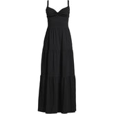 Women's Cotton Modal Twist Front Tiered Maxi Dress