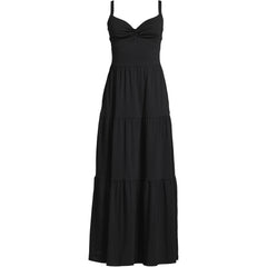 Women's Plus Size Cotton Modal Twist Front Tiered Maxi Dress