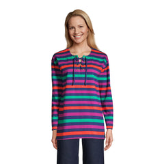 Women's Long Sleeve Heavyweight Jersey Lace Front Tunic
