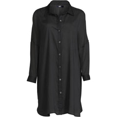 Women's Sheer Oversized Button Front Swim Cover-up Shirt