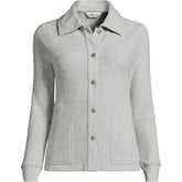 Women's Plus Size Long Sleeve Waffle Collared Shacket