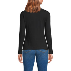 Women's Long Sleeve Micro Rib Button Through Cardigan