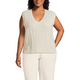 Women's Plus Size Cable Vest Sweater