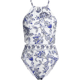 Women's High Neck Monokini High Leg One Piece Swimsuit