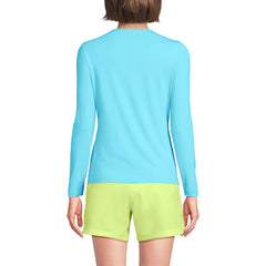 Women's Long Torso SunShade UPF 50 Long Sleeve Rash Guard Swim Tee