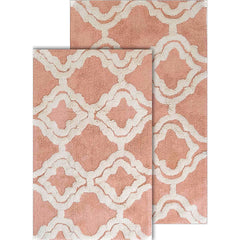 Chesapeake Double Quatrefoil Cotton Anti Skid 2 Piece Bath Rug Set