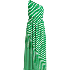 Women's One Shoulder Crepe Midi Dress