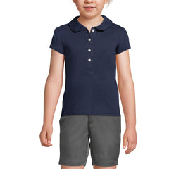 School Uniform Girls Short Sleeve Peter Pan Collar Polo Shirt