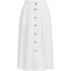Women's Button Front Linen Midi Skirt