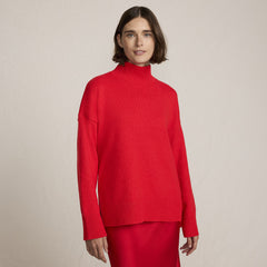 Women's Cozy Lofty Split Hem Turtleneck Sweater