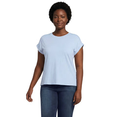 Women's Plus Size Cap Sleeve Supima Cotton Crew Neck Tee