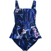 Women's Smocked Tankini Top and High Waisted Bottoms Swimsuit Set