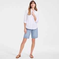 Women's Petite Lightweight Denim Mid Rise 10" Shorts