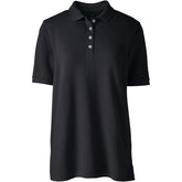 Women's Plus Size Banded Short Sleeve Mesh Polo