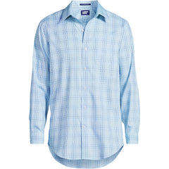 Men's Big and Tall Pattern No Iron Supima Pinpoint Straight Collar