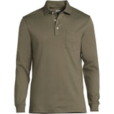 Men's Tall Long Sleeve Cotton Supima Polo Shirt with Pocket