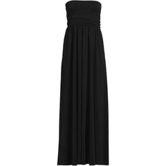 Women's Plus Size Cupro Bandeau Maxi Dress with Removable Straps
